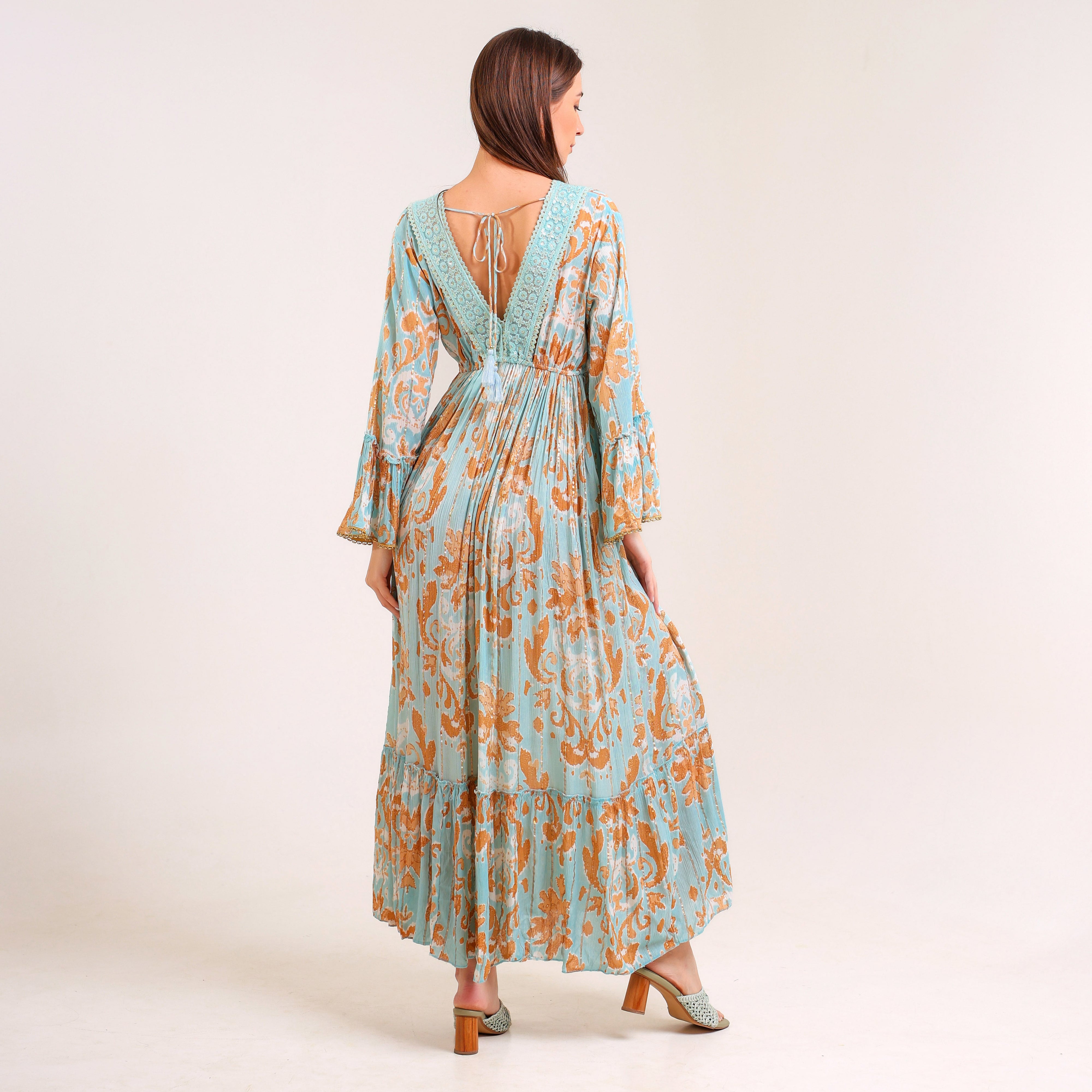 Rustic Charm Maxi Dress Turquoise M Rustic Charm Maxi Dress Turquoise M