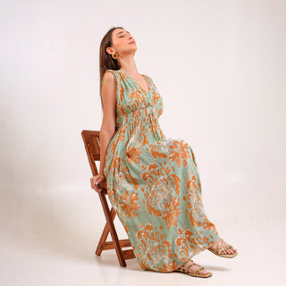 Serene Blossom Midi Green