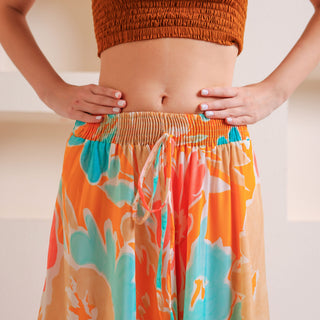 Tropical Escape Maxi Skirt Orange